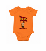 Thalapathy Flag Pride Baby Romper - ORANGE - New Born (Chest 14")