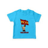 Thalapathy Flag Pride T-SHIRT - SKY BLUE - 0-5 Months Old (Chest 17")