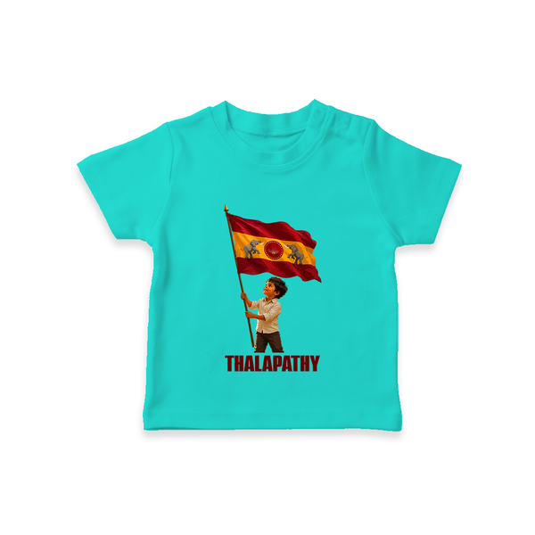 Thalapathy Flag Pride T-SHIRT - TEAL - 0-5 Months Old (Chest 17")
