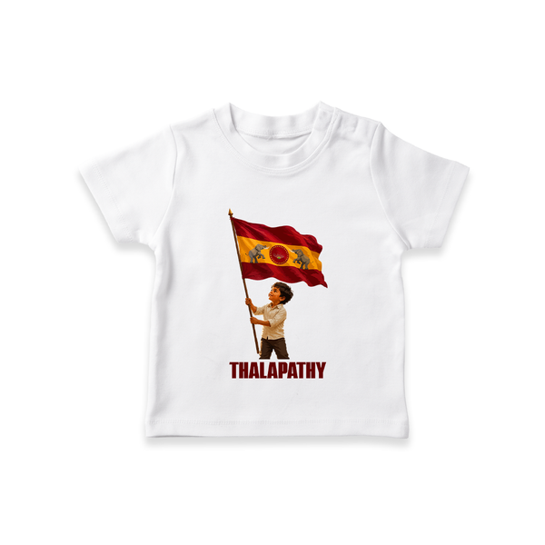 Thalapathy Flag Pride T-SHIRT - WHITE - 0-5 Months Old (Chest 17")