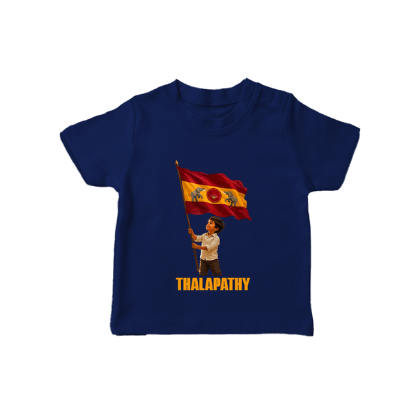 Thalapathy Flag Pride T-SHIRT - NAVY BLUE - 0-5 Months Old (Chest 17")