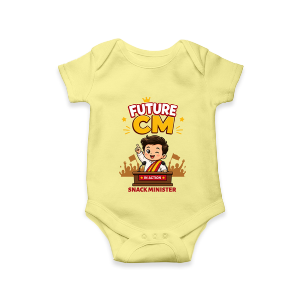 Future CM Fun Quote Baby Romper - PASTEL YELLOW - New Born (Chest 14")