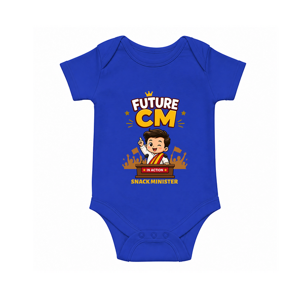 Future CM Fun Quote Baby Romper - COBALT BLUE - New Born (Chest 14")