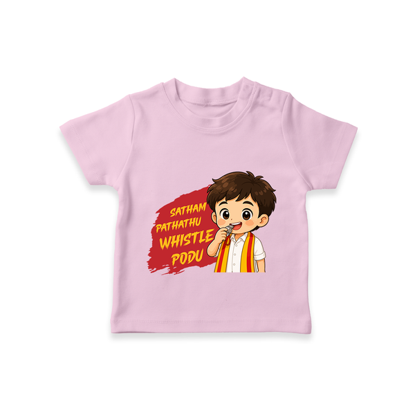 Whistle Podu Fan Edition T-SHIRT - BABY PINK - 0-5 Months Old (Chest 17")