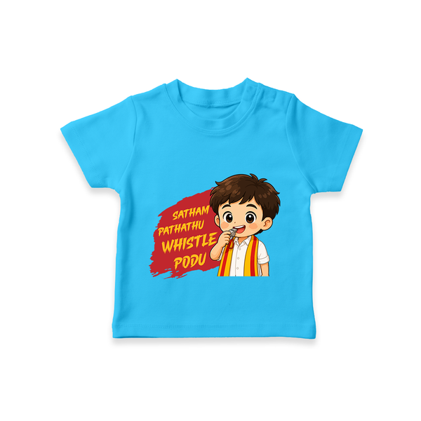Whistle Podu Fan Edition T-SHIRT - SKY BLUE - 0-5 Months Old (Chest 17")