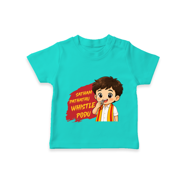 Whistle Podu Fan Edition T-SHIRT - TEAL - 0-5 Months Old (Chest 17")