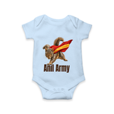 Anil Army Fan Theme Baby Romper - BABY BLUE - New Born (Chest 14")