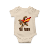 Anil Army Fan Theme Baby Romper - IVORY - New Born (Chest 14")