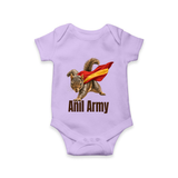 Anil Army Fan Theme Baby Romper - LILAC - New Born (Chest 14")