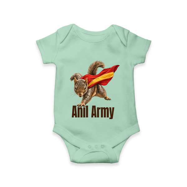 Anil Army Fan Theme Baby Romper - MINT GREEN - New Born (Chest 14")