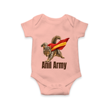 Anil Army Fan Theme Baby Romper - PEACH - New Born (Chest 14")