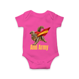 Anil Army Fan Theme Baby Romper - HOT PINK - New Born (Chest 14")