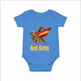 Anil Army Fan Theme Baby Romper - SKYBLUE - New Born (Chest 14")