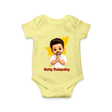 Kutty Thalapathy Cartoon Baby Romper - PASTEL YELLOW - New Born (Chest 14")