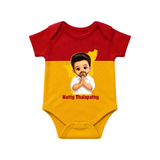 Kutty Thalapathy Cartoon Baby Romper - RED YELLOW - New Born (Chest 14")