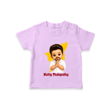 Kutty Thalapathy Cartoon T-SHIRT - LILAC - 0-5 Months Old (Chest 17")