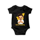 Kutty Thalapathy Cartoon Baby Romper - BLACK - New Born (Chest 14")