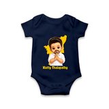 Kutty Thalapathy Cartoon Baby Romper - NAVY BLUE - New Born (Chest 14")
