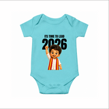 Lead 2026 Political Theme Baby Romper - ARCTIC BLUE - New Born (Chest 14")