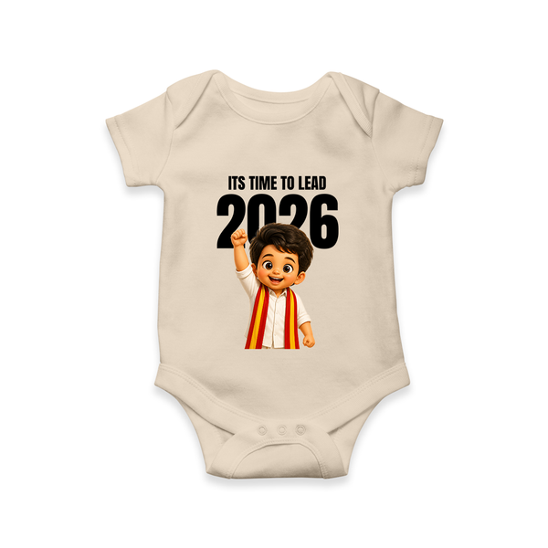 Lead 2026 Political Theme Baby Romper - IVORY - New Born (Chest 14")