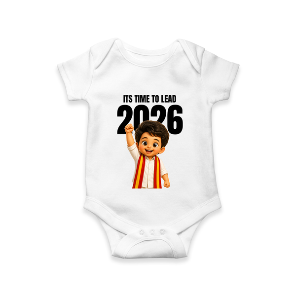 Lead 2026 Political Theme Baby Romper - WHITE - New Born (Chest 14")