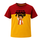 Lead 2026 Political Theme T-SHIRT - RED YELLOW - 0-5 Months Old (Chest 17")