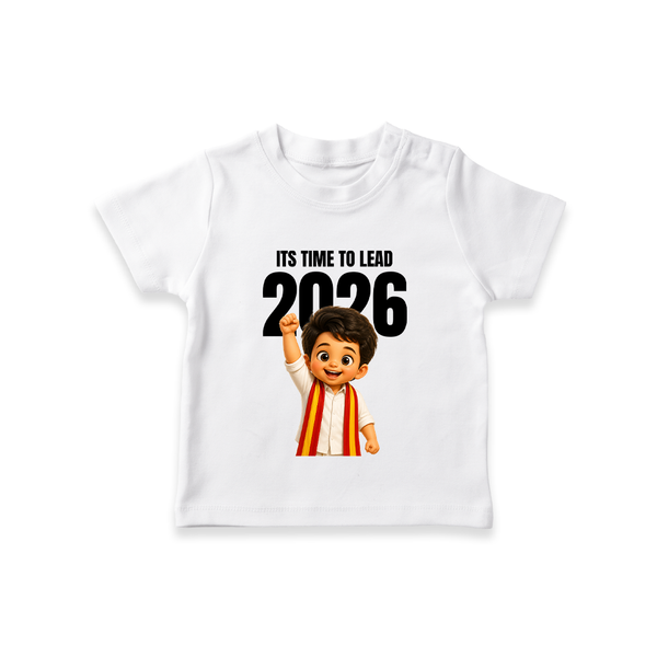 Lead 2026 Political Theme T-SHIRT - WHITE - 0-5 Months Old (Chest 17")