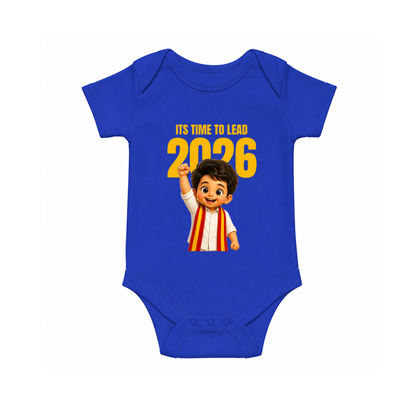 Lead 2026 Political Theme Baby Romper - COBALT BLUE - New Born (Chest 14")