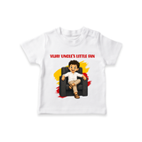 Vijay Uncle’s Little Fan T-SHIRT - WHITE - 0-5 Months Old (Chest 17")