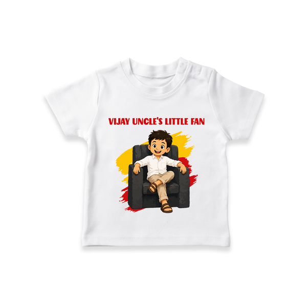 Vijay Uncle’s Little Fan T-SHIRT - WHITE - 0-5 Months Old (Chest 17")