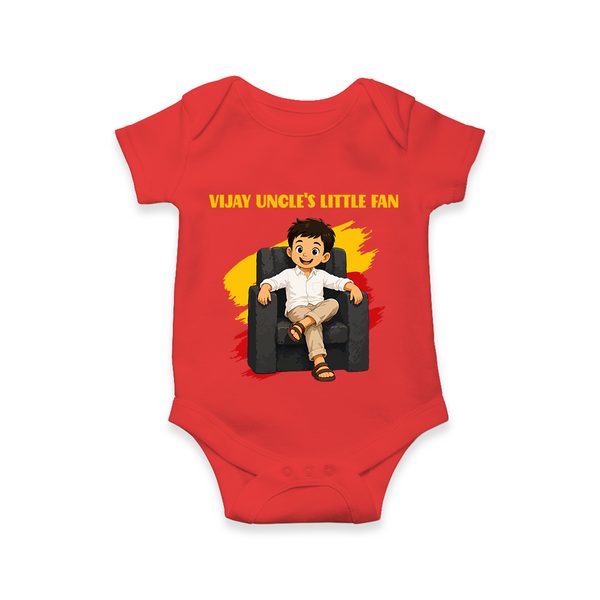 Vijay Uncle’s Little Fan Baby Romper - RED - New Born (Chest 14")