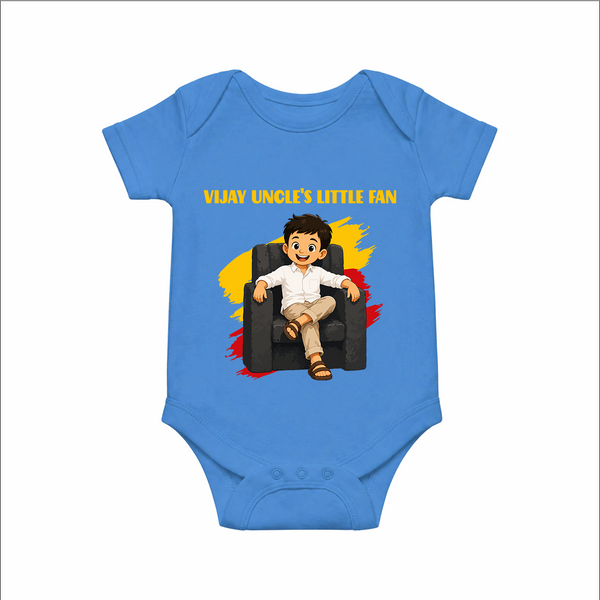 Vijay Uncle’s Little Fan Baby Romper - SKYBLUE - New Born (Chest 14")