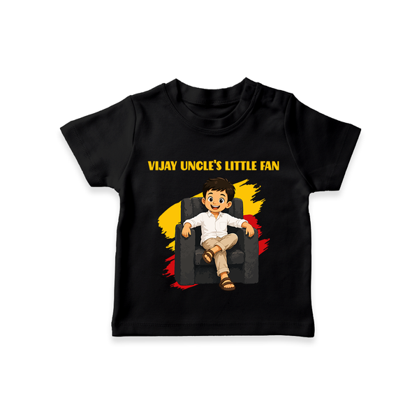 Vijay Uncle’s Little Fan T-SHIRT - BLACK - 0-5 Months Old (Chest 17")