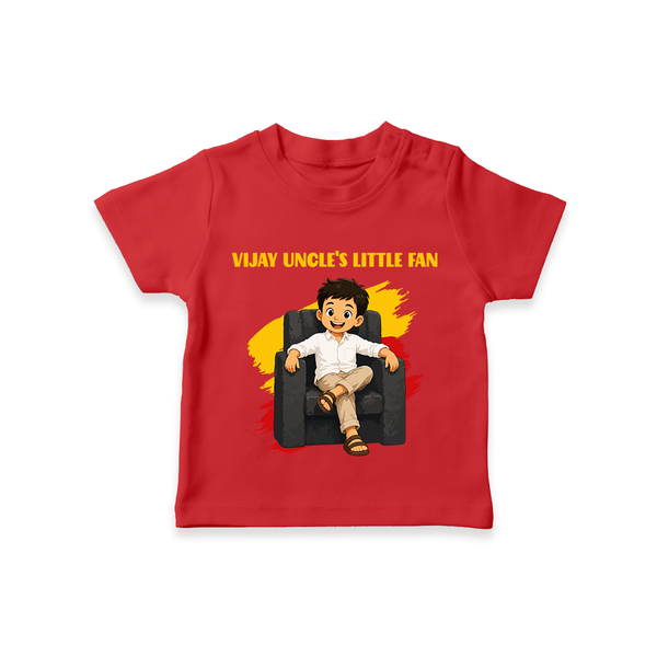 Vijay Uncle’s Little Fan T-SHIRT - RED - 0-5 Months Old (Chest 17")