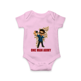 One Man Army Fan Edition Baby Romper - BABY PINK - New Born (Chest 14")