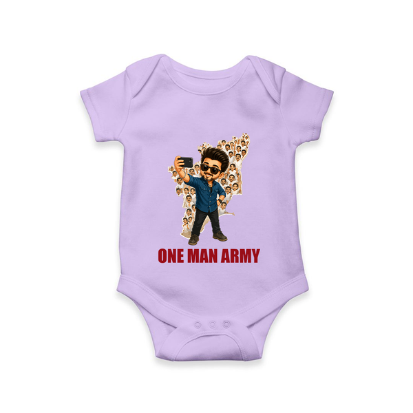One Man Army Fan Edition Baby Romper - LILAC - New Born (Chest 14")