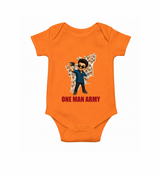 One Man Army Fan Edition Baby Romper - ORANGE - New Born (Chest 14")