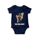 One Man Army Fan Edition Baby Romper - NAVY BLUE - New Born (Chest 14")