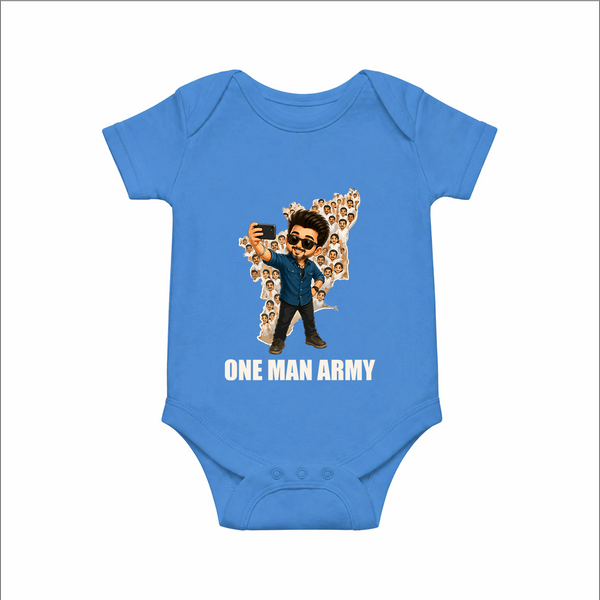 One Man Army Fan Edition Baby Romper - SKYBLUE - New Born (Chest 14")