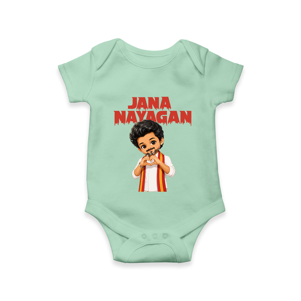 Jana Nayagan Fan Art Baby Romper - MINT GREEN - New Born (Chest 14")