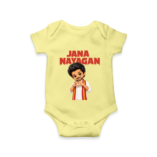 Jana Nayagan Fan Art Baby Romper - PASTEL YELLOW - New Born (Chest 14")