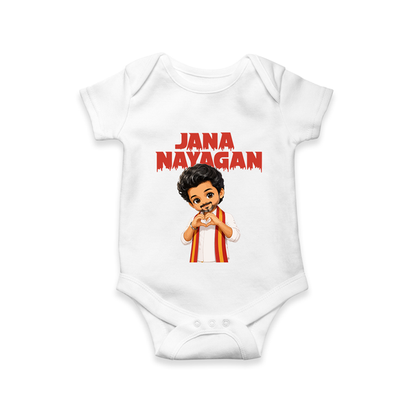 Jana Nayagan Fan Art Baby Romper - WHITE - New Born (Chest 14")