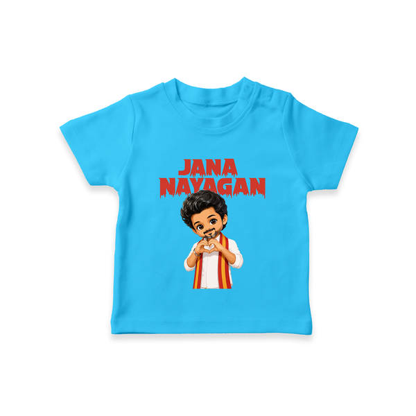 Jana Nayagan Fan Art T-SHIRT - SKY BLUE - 0-5 Months Old (Chest 17")