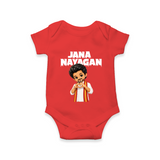 Jana Nayagan Fan Art Baby Romper - RED - New Born (Chest 14")