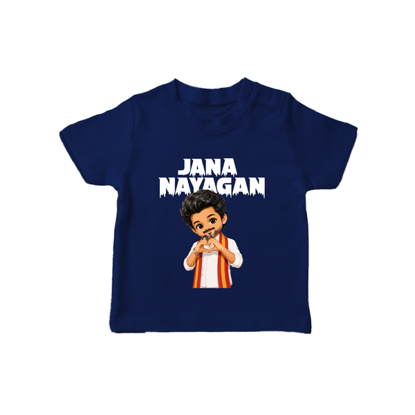 Jana Nayagan Fan Art T-SHIRT - NAVY BLUE - 0-5 Months Old (Chest 17")