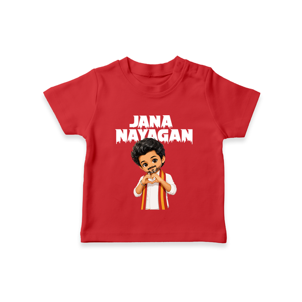 Jana Nayagan Fan Art T-SHIRT - RED - 0-5 Months Old (Chest 17")