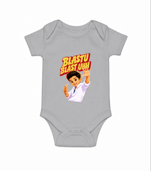 Blastu Blastuh Baby Fan Romper - GREY - New Born (Chest 14")