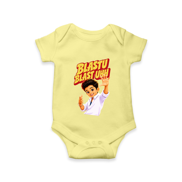 Blastu Blastuh Baby Fan Romper - PASTEL YELLOW - New Born (Chest 14")