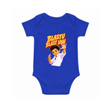 Blastu Blastuh Baby Fan Romper - COBALT BLUE - New Born (Chest 14")