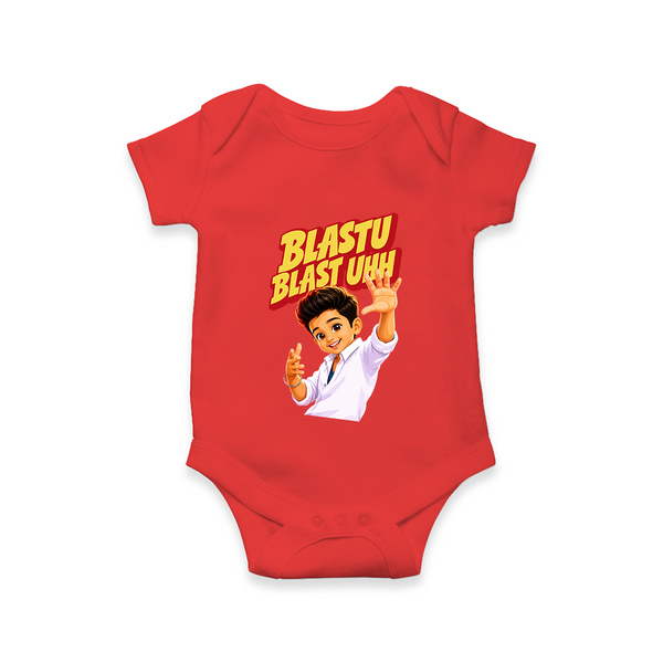 Blastu Blastuh Baby Fan Romper - RED - New Born (Chest 14")
